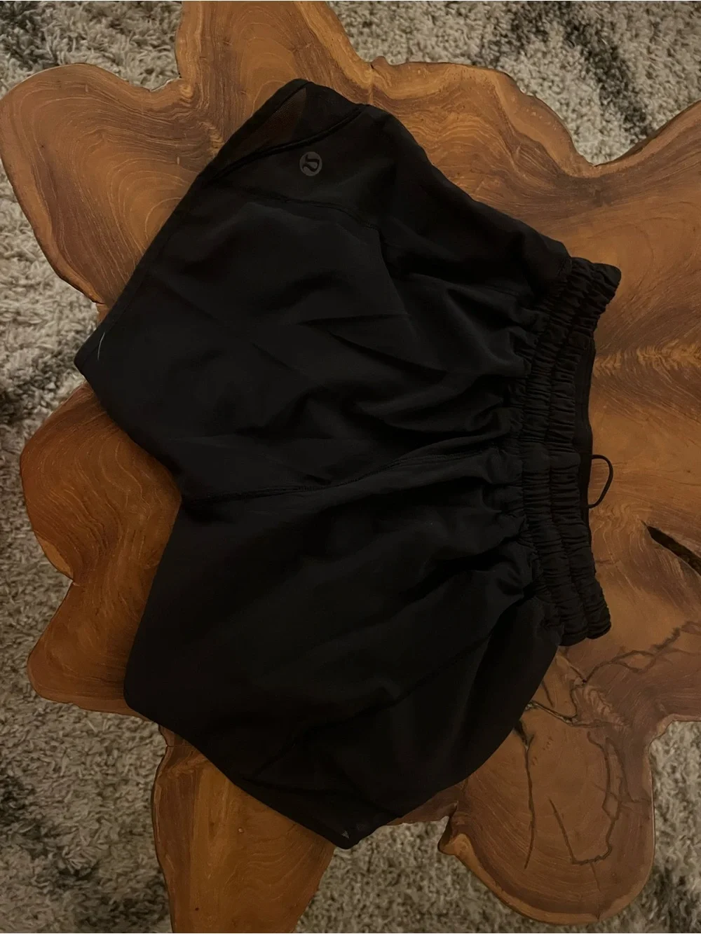 lululemon athletica Black Run/Train Short with Elastic Waist